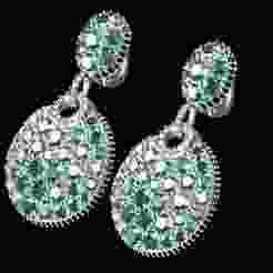 Beautiful Emerald Green Diamond Earring