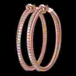 Beautiful Round Diamond Hoop Earring