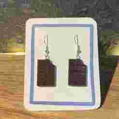 Bitten chocolate bar earrings