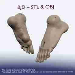 BJD Doll Feet - Articulated Toes - STL & OBJ 3D Print, bjd feet, bjd doll feet, articulated bjd feet, bjd toes, doll feet, ball jointed doll