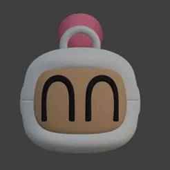 Bomberman Head Keychain - N.N. Retro Exploder - Bomberman - Ready to Print