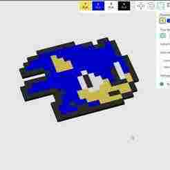 Both sides Multicolor individual pixel Sanic keychain