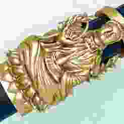 Buddha Guanyin Necklace - Wrap leather cord - Mens Necklace - N1022