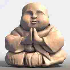 Buddha Monk - Meditative Sculpture  3D Printable STL Model for Zen Decor