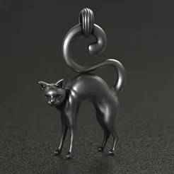Cat Pendant 3D print model