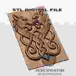 Celtic Wolves – Knotwork Style – 3D STL Model
