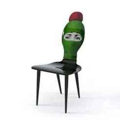 Chair with Balaclava and Eyes