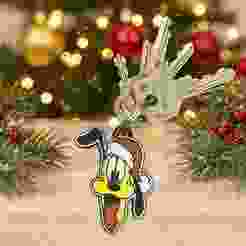 Christmas keychain featuring Pluto