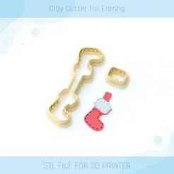 Christmas Socks Keychain Clay Cutter