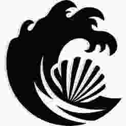 coastline with crashing waves shaping a shell 1 - 2D/3D Wall Art STL+SVG For CNC Router, Plasma, Waterjet, Laser & 3D Printer