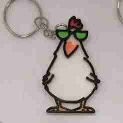 Cool Rooster 2d keychain