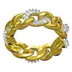 Cuban Link Diamond Ring for Men