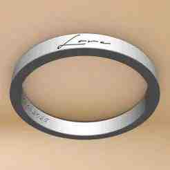 Custom Name Ring – Personalized 3D Printable Ring (Love, Sara, 2025 samples)