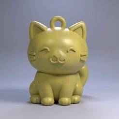 Cute Cat Keychain – Charm 3D Printable STL Model