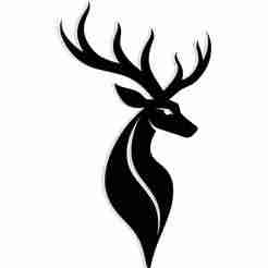 deer with branching antlers 2 - 2D/3D Wall Art STL+SVG For CNC Router, Plasma, Waterjet, Laser & 3D Printer