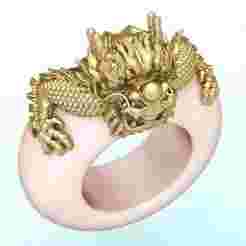 Dragon ring - Ivory Elephants ring - 3D print model