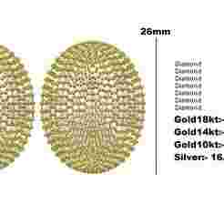 Ellipse Shape Fully Diamond Earring