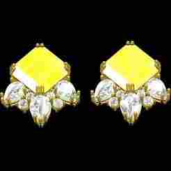 Emerald and Pear Stud Earring