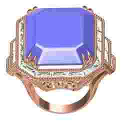 Emerald Stone Baguette Halo Cocktaile Ring for Women