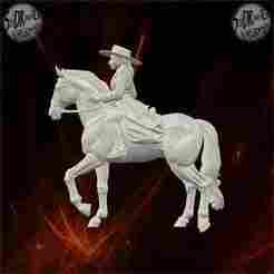 Equestrian Woman on Black Horse – SoliDRawinGs SG998