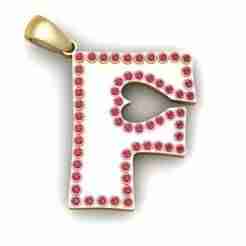 F ALPHABETS GOLD PENDANT 3d printable model