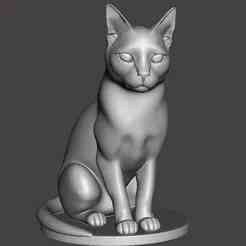 figure of a sitting cat - 3D Print STL