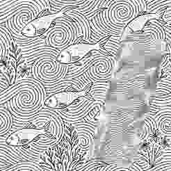 Fish & Waves Pattern | Embossed Pattern Roller for Clay | Swimming Fish 3D Print Design