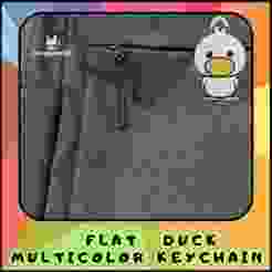 Flat Duck Multicolor Keychain