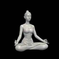 Floating Meditator Sculpture - Zen Yoga 3D Print