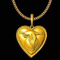 Flying Duck Heart Pendant
