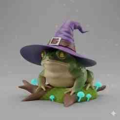frog toad with witch's hat