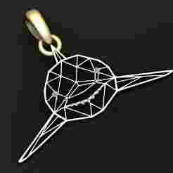 geometric gold pendant 3D printable model