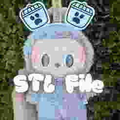 Ghost Bucket Labubu Headband