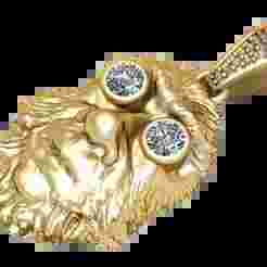 gold face pendant 3d printable model