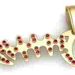 gold fishbone pendant 3D printable model