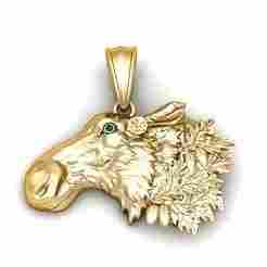 gold hourse pendant