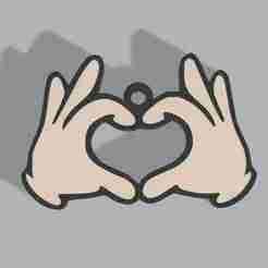 Heart with Hands Key Ring