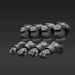 Heavy Warrior Armored Arms - 28mm Conversion Bits Set