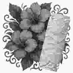 Hibiscus Scroll Bouquet Clay Roller – Embossed Texture STL for Pottery, Polymer Clay & Slab Work
