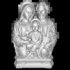 Holy Family Bas-Relief (Jesus, Mary & Joseph) – 3D Printable STL / CNC Carving