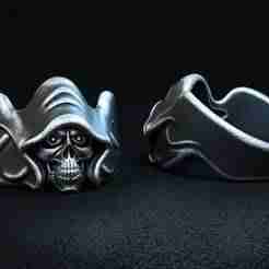 Hooded Skull Ring 3D Model