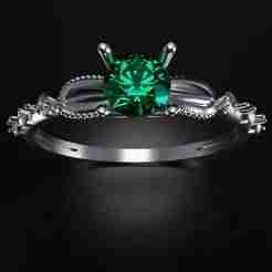 Infinity Engagement Ring with Side Stones - 3D Jewelry Model - 1.15g in 10K Gold