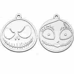 Jack and Sally Key Ring - Jack's Strange World