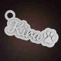KIRA personalized 3D key ring + fingerprint (STL ready-to-print, 75-85 mm)