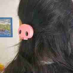 Kuromi skull hair accessory
