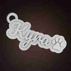 KYRA personalized 3D key ring + fingerprint (STL ready-to-print, 75-85 mm)