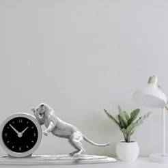 Leopard desk clock