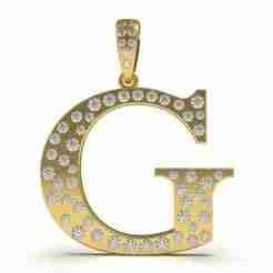 Letter G Flush Setting Diamond Pendant