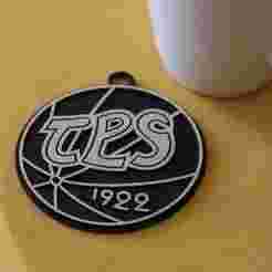 Liiga TPS Turku keychain badge color printable and renderable