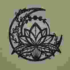 lotus and moon wall decor